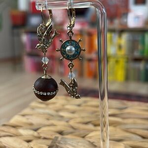 Betsey Johnson Nautical Mismatched Earrings